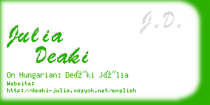 julia deaki business card